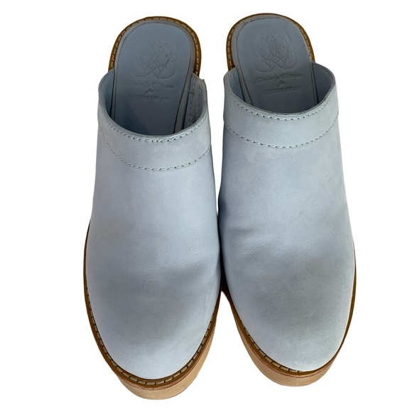 Antonio Melani Kimberly Whitman Camellia Leather Clogs Blue Size 8.5 M - Picture 4 of 7